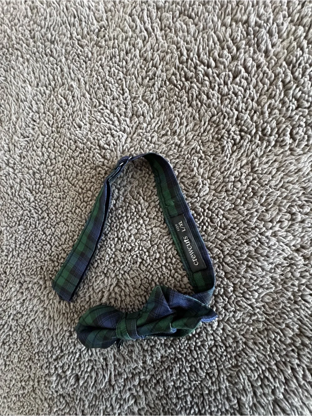Crewcuts Boys Silk Green and Blue Blackwatch Tartan Plaid Bow Tie